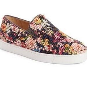 Christian Louboutin Spike Accent Leather Sneakers